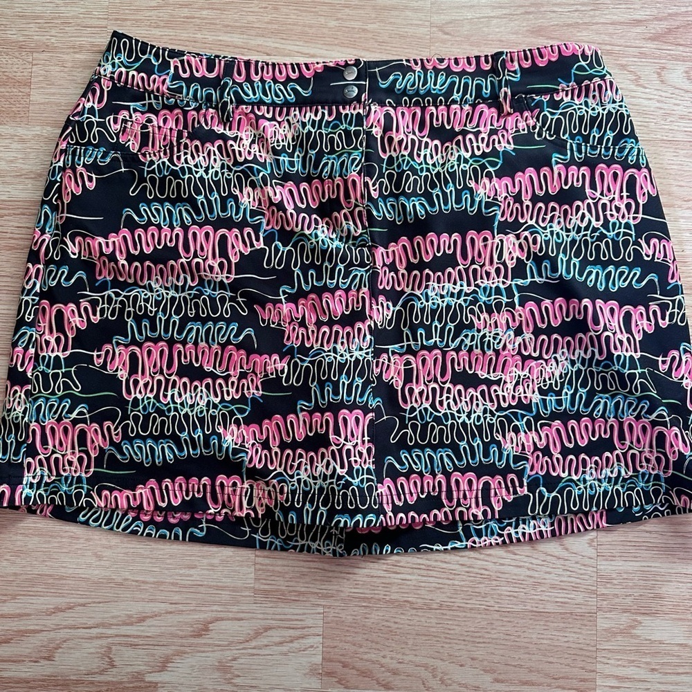 Slazenger Black Skort with Colorful Swirls Size 10